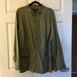 Lane Bryant 22/24 olive green, zip front jacket